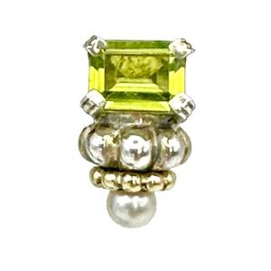 Lagos Caviar Two Tone Peridot Pearl Earrings